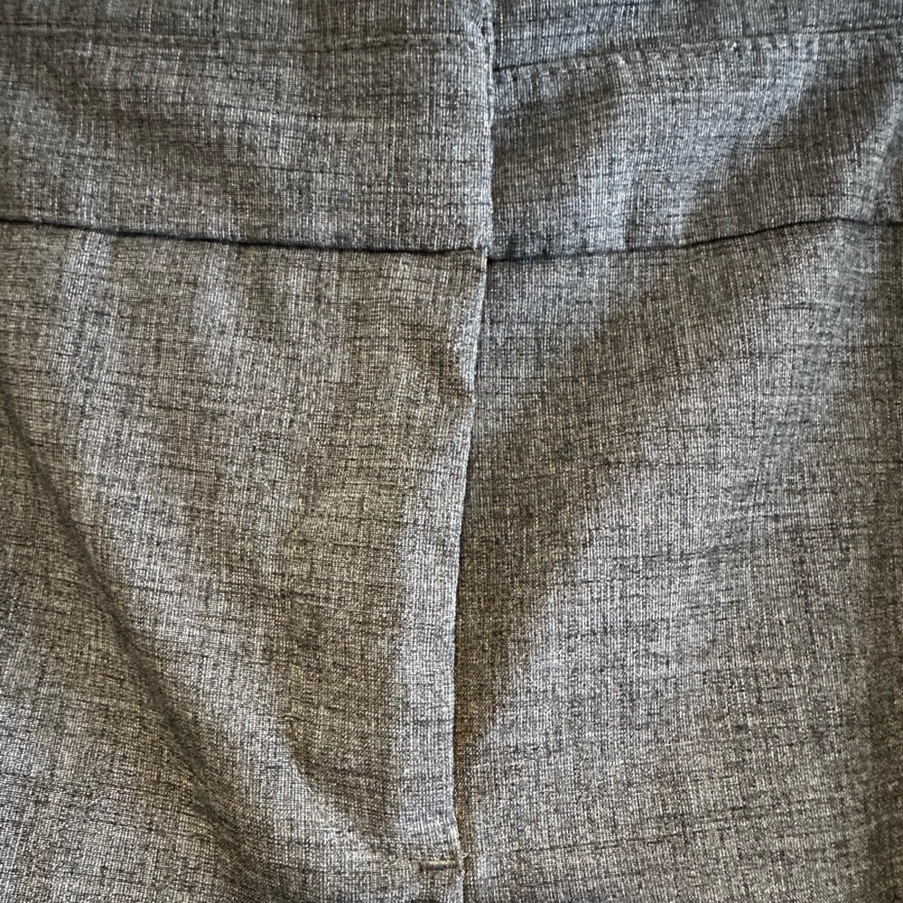 Gray, size 14 petite, straight-leg dress pants from New York and Company.